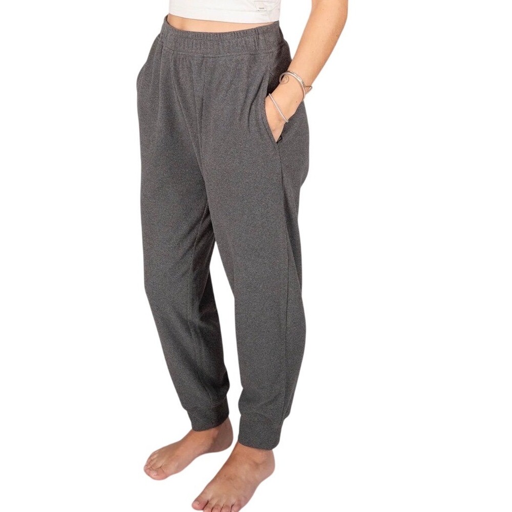 Varley Black Marl Brushed Rib Slim Cuff Pant Joggers Women's Size Small